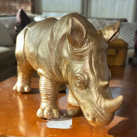 Gold Rhinoceros Figurine - Picture 6 of 9